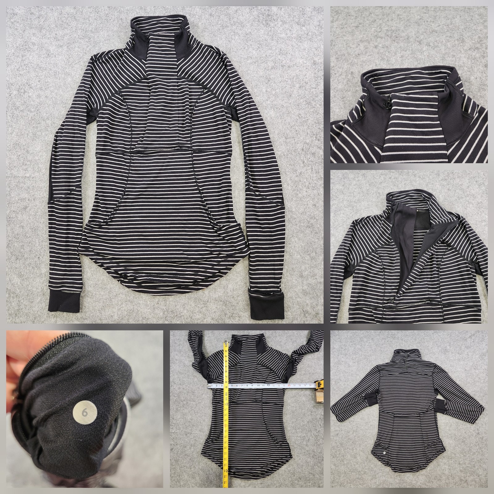 Lululemon Define Jacket Womens 6 Full Zip Scuba Activewear Yoga Athletic Stripe